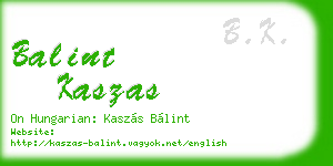 balint kaszas business card